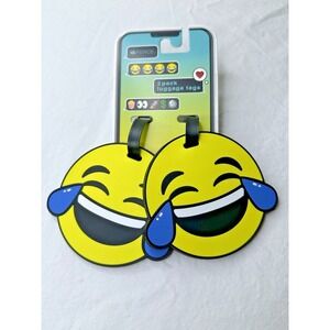 New Luggage Tags Face with Tears of Joy Emoji Set of 2  Rubber